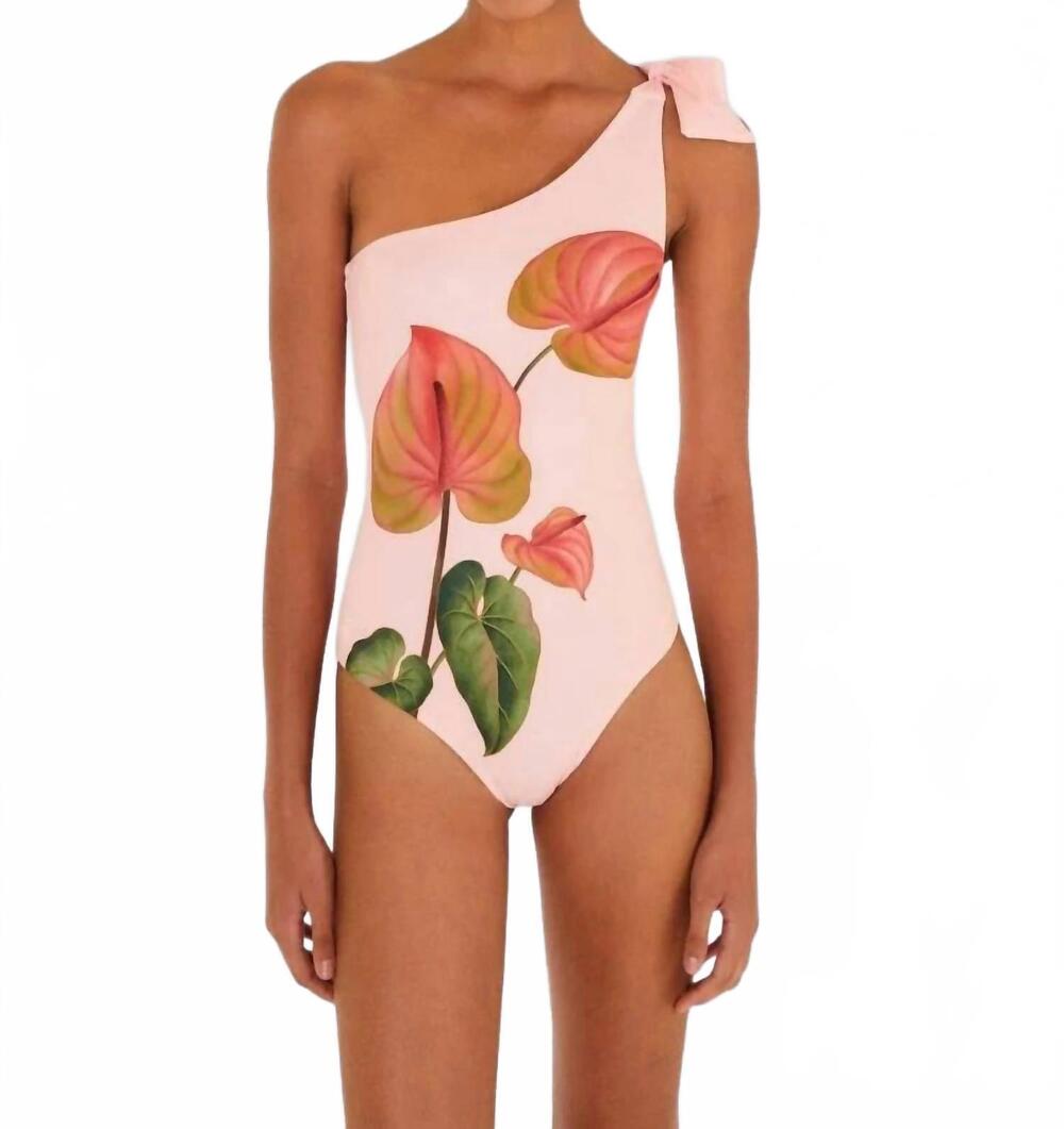 NEW FARM RIO anthurium one piece swimsuit in light pink